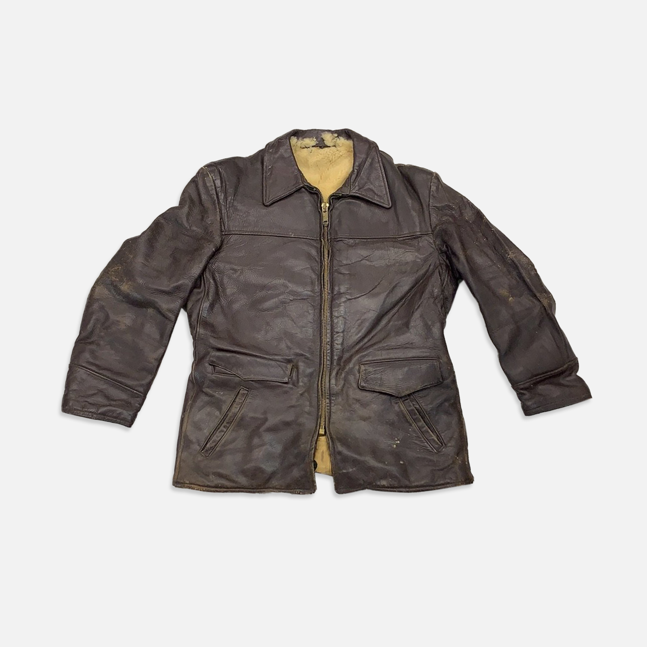 60's vintage レザージャケット　スエード　CONMARジップ　M Vintage Conmar Brown Leather Jacket – The Era NYC