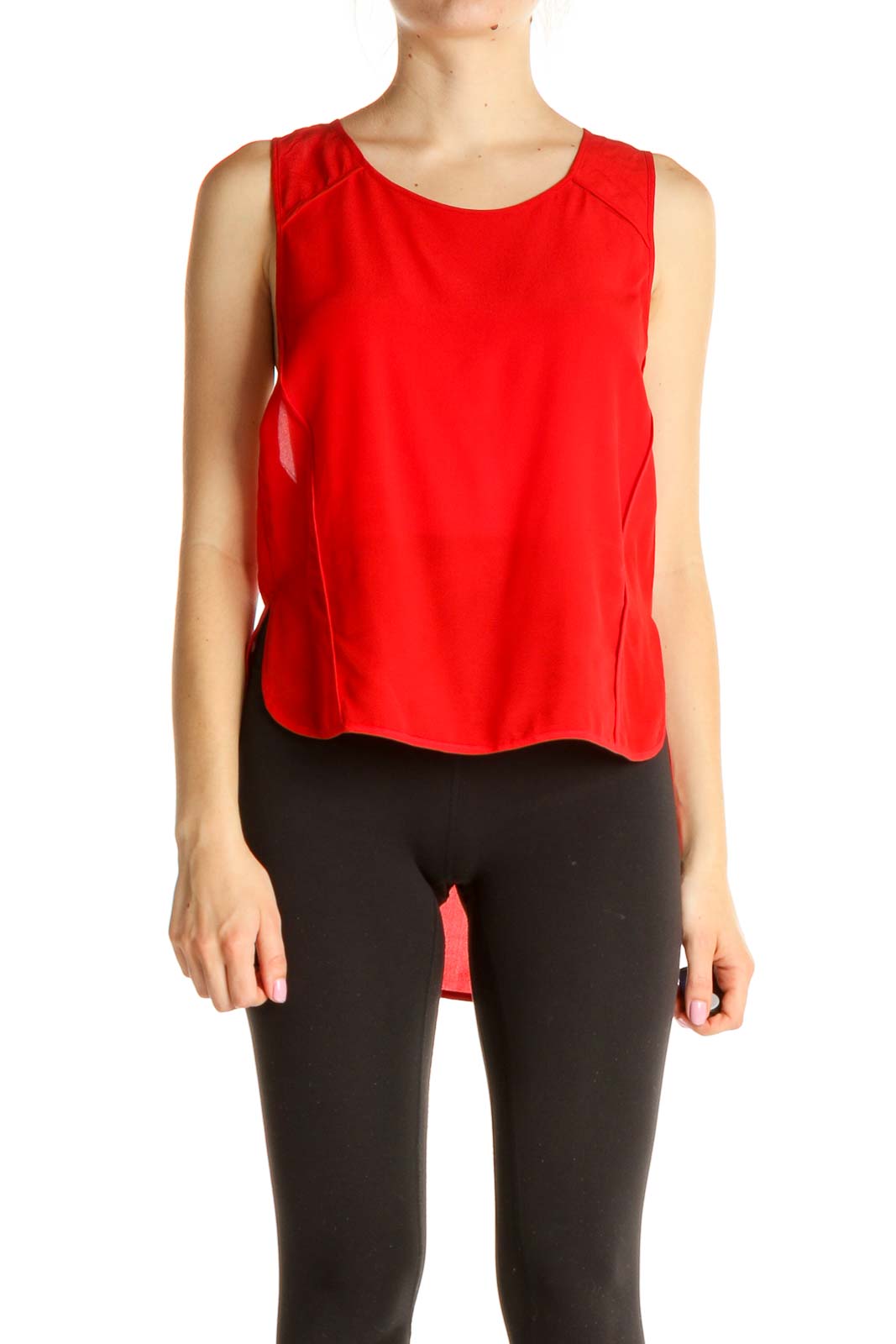 T.T. Women Red Cut N Sew Solid Sports Blouse