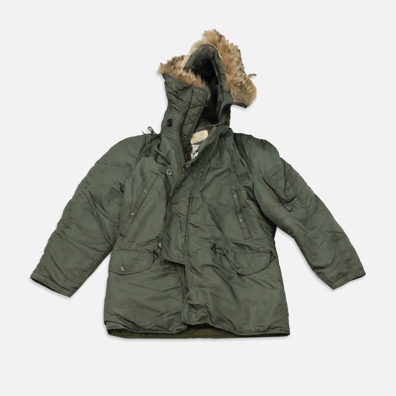 Army jacket discount with fur hood