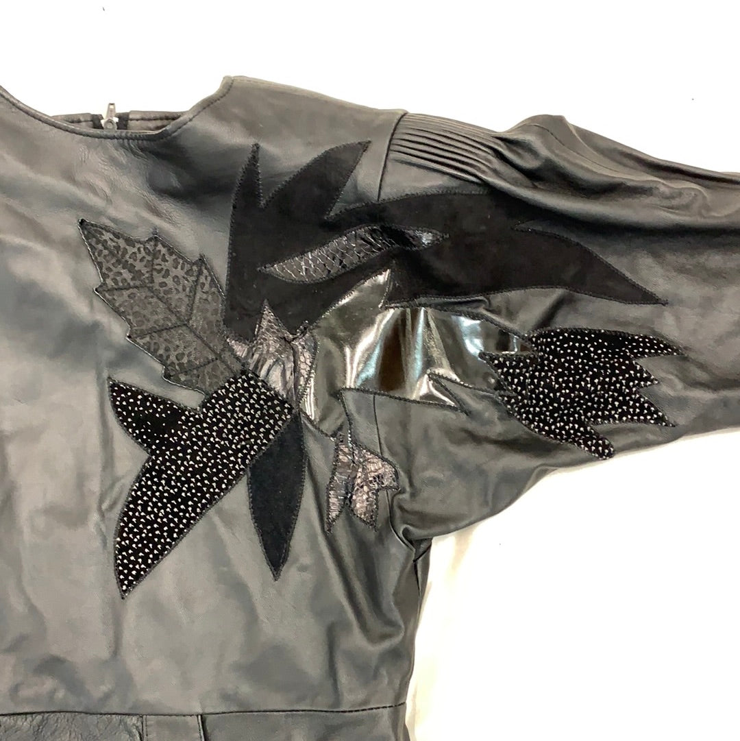 Vintage Black Leather Dress
