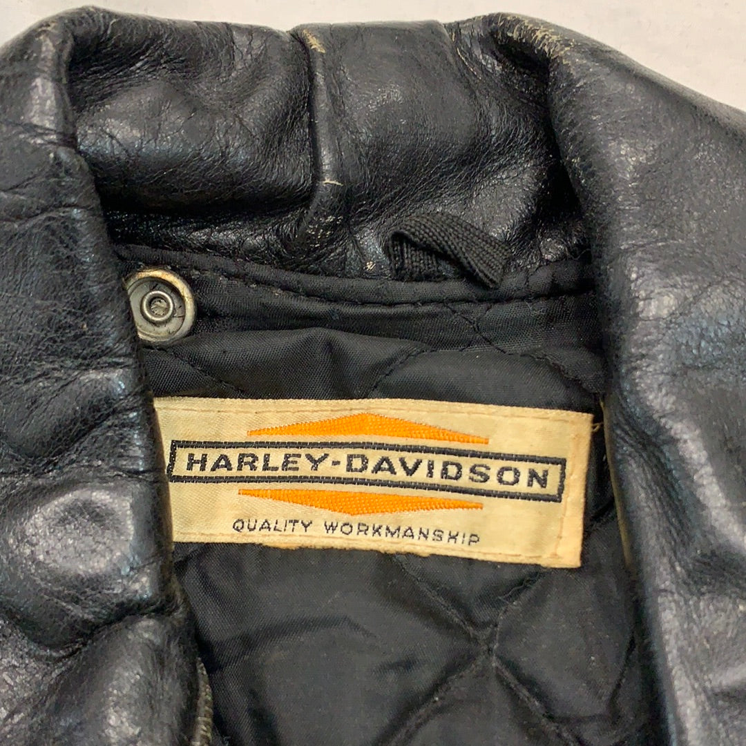 Shop Harley Davidson Orange and Black Leather Jacket