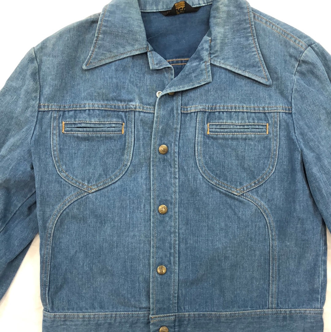 Lee denim jacket, men's size M cotton blue type Vintage Second Hand