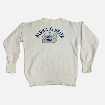 Vintage Champion Alpha XI Delta White Crewneck Sweater