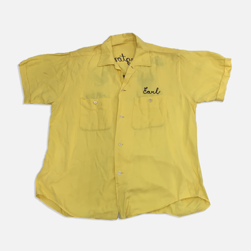 Vintage Yellow 1950's bowling button up shirt