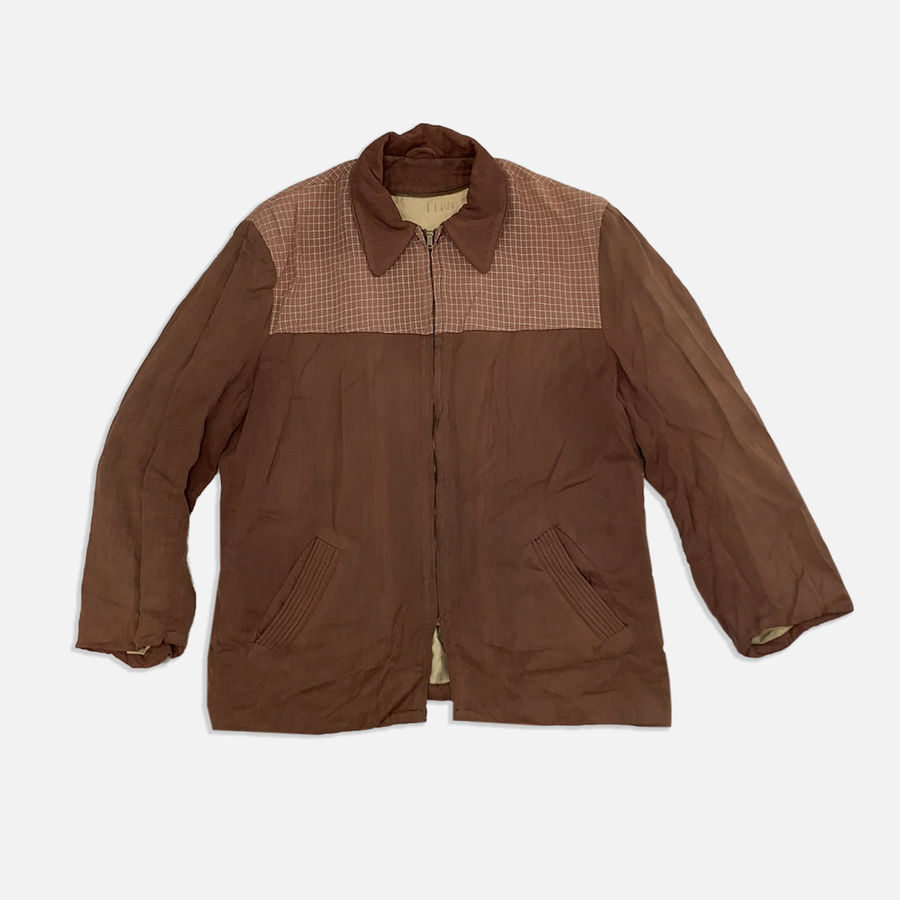 Vintage Zip Up Brown Jacket