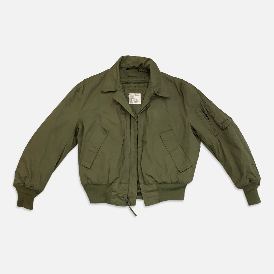 Vintage Olive Zip Up Bomber Army Jacket