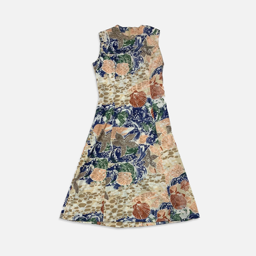Vintage Printed Sleeveless Dress