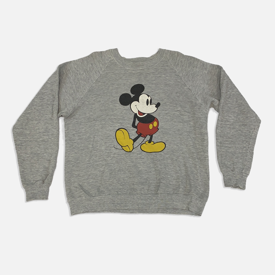 Vintage Mickey Mouse Grey Crewneck Sweater - XL