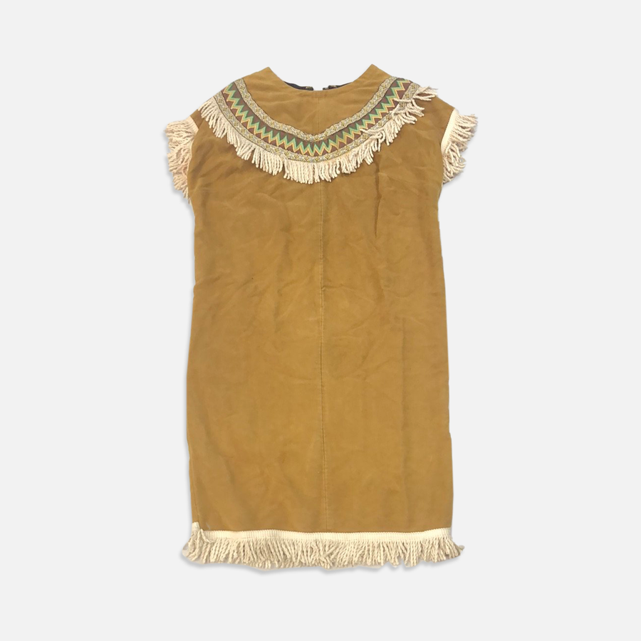 Vintage Tan Fringe Dress