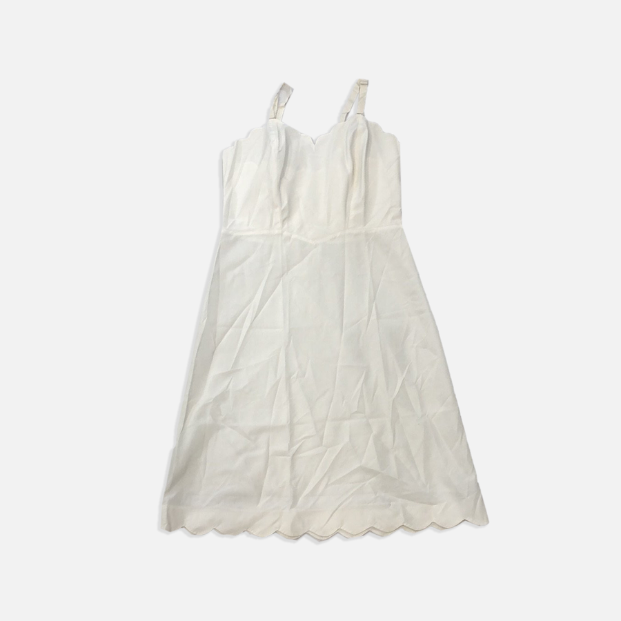 Vintage Scallop Cut White Dress