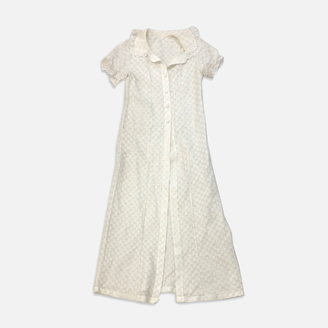 Vintage White T Shirt Button Up Dress