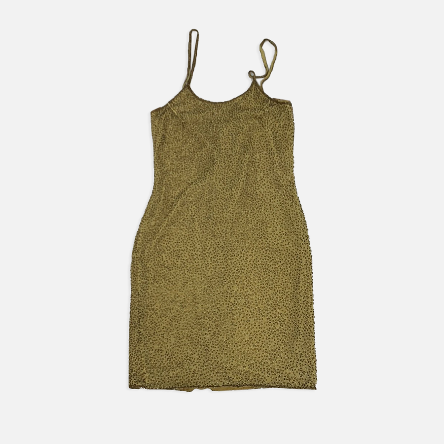 Vintage beige/brown beaded mini dress The Era NYC Vintage beige/brown beaded mini dress The Era NYC