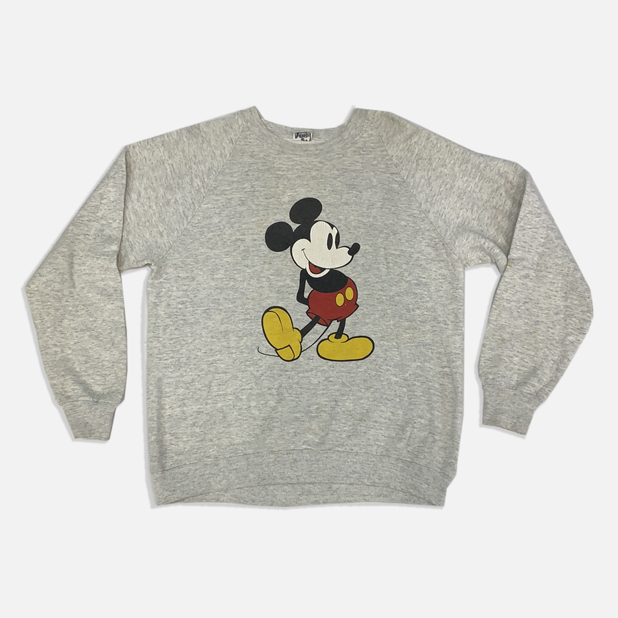 Vintage Mickey Mouse Grey Crewneck Sweater - XL