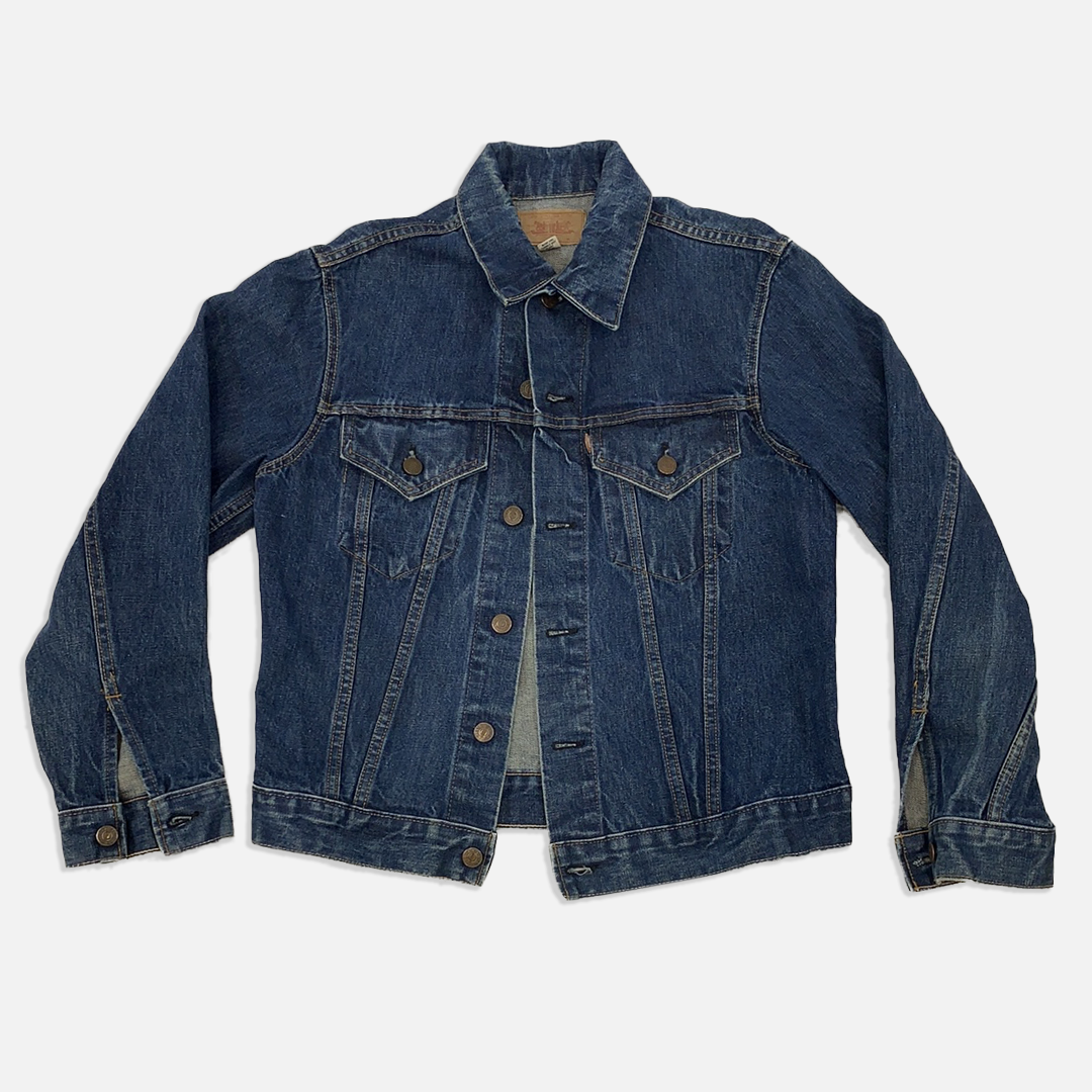 LEVI’S / 90's USA BIG SIZE denim jacket Vintage Levi's Jean Jacket Mens L 90's Leather Collar