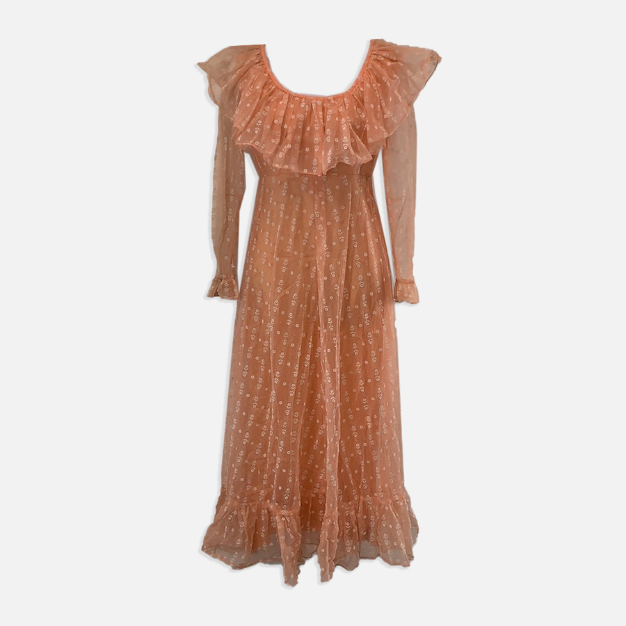 Vintage Berkertex peach maxi dress