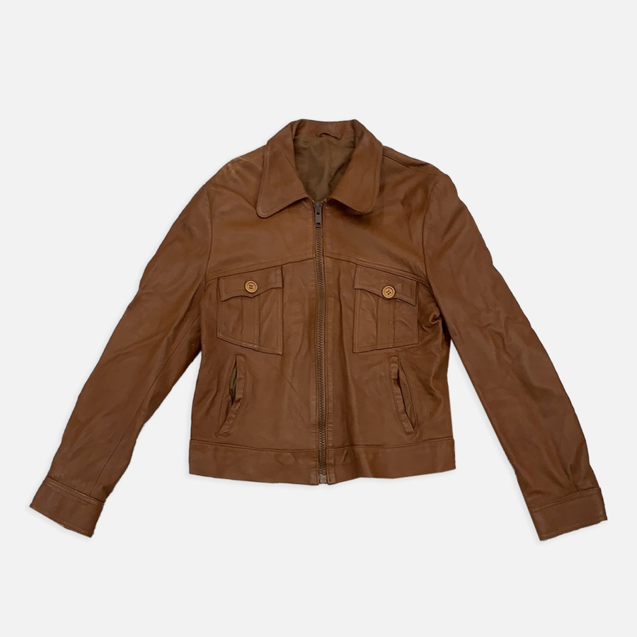 Vintage Chestnut Brown leather jacket