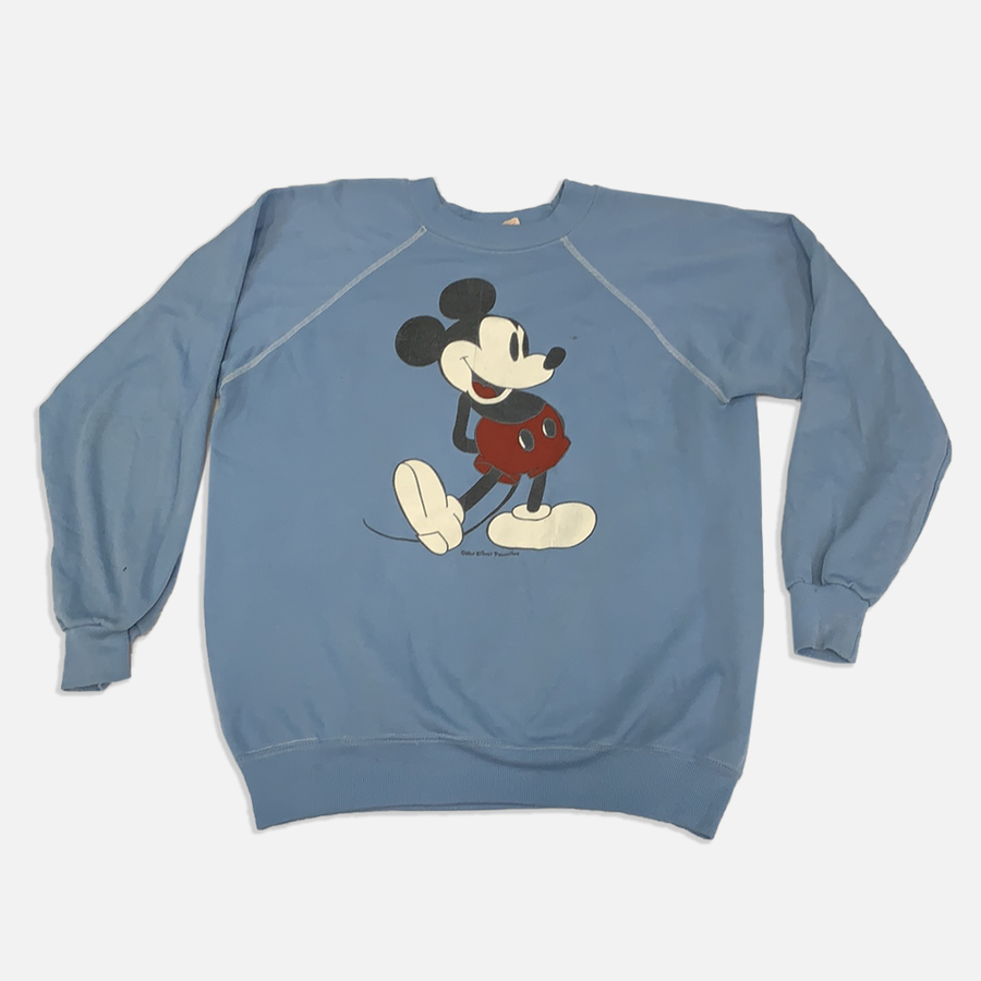 Vintage Mickey Mouse Baby Blue Crewneck Sweater - XL