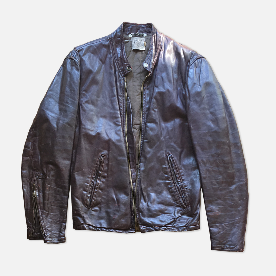 Brown Genuine Leather Zip up Moto Jacket - The Era NYC