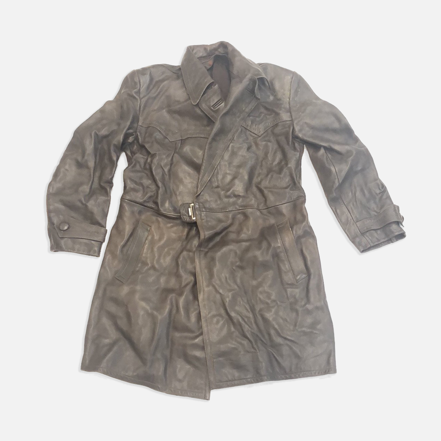 Vintage Freiberger Leder Bekleidung German Leather Trench Coat