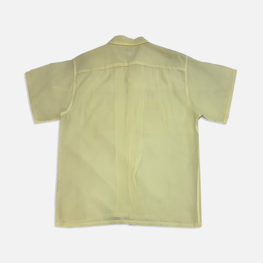 Vintage Liondale Yellow short sleeve linen button up