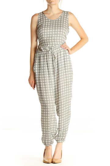 Gray Checkered Jumpsuit