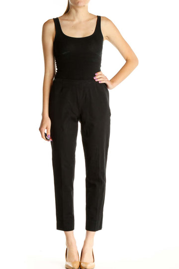 Black Solid All Day Wear Trousers