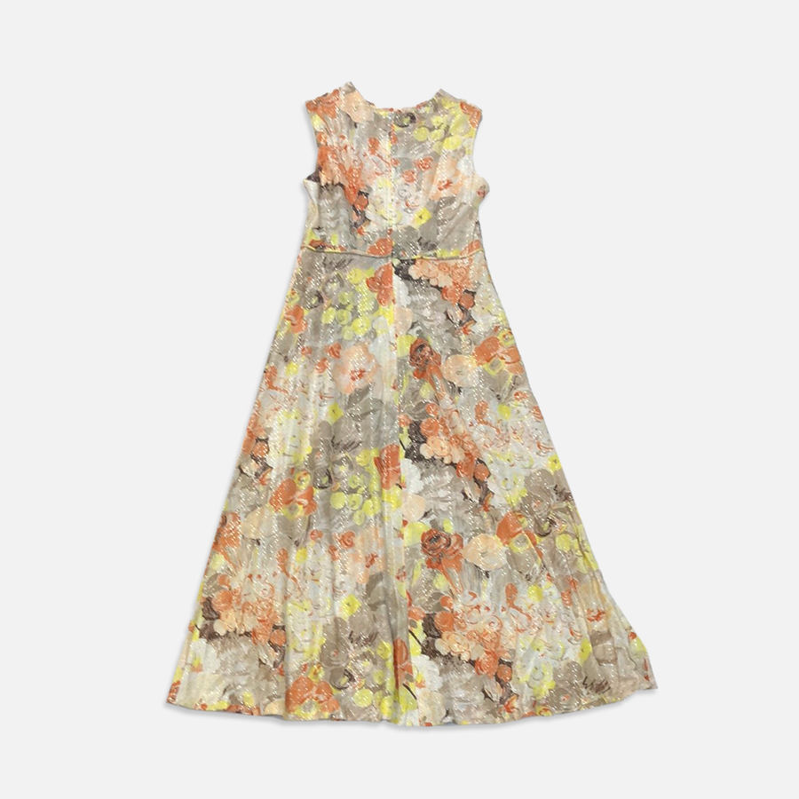 Vintage Peach Floral Dress
