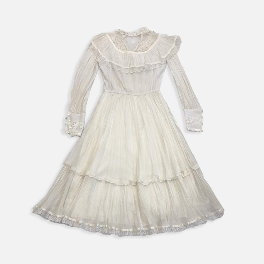 Vintage long sleeve clearance white dress