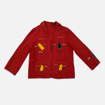 Vintage Red Hand Embroider Jacket