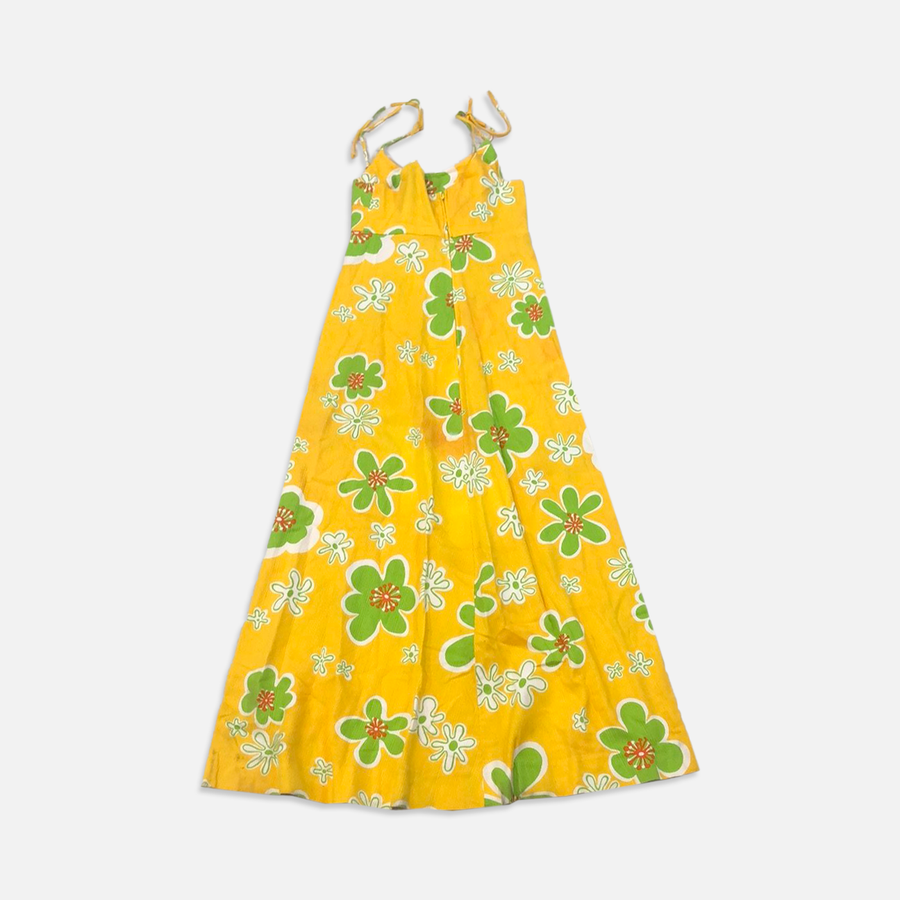 Vintage Yellow Flower Dress