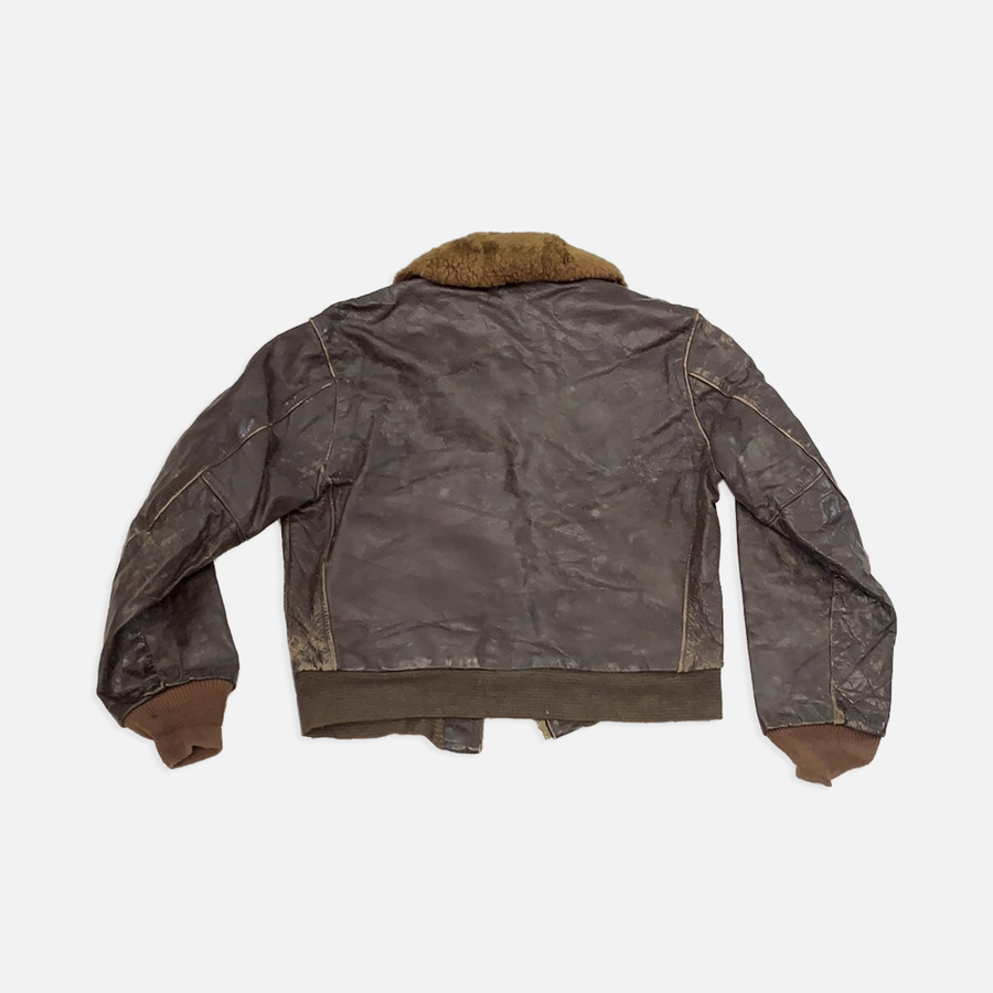 Vintage brown lined leather jacket
