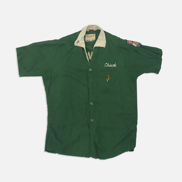 Vintage Green Bowling Button Up