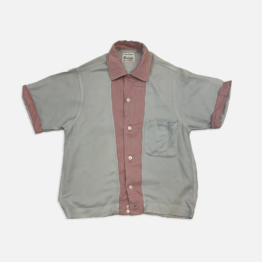 Vintage Rural Life short sleeve button up shirt