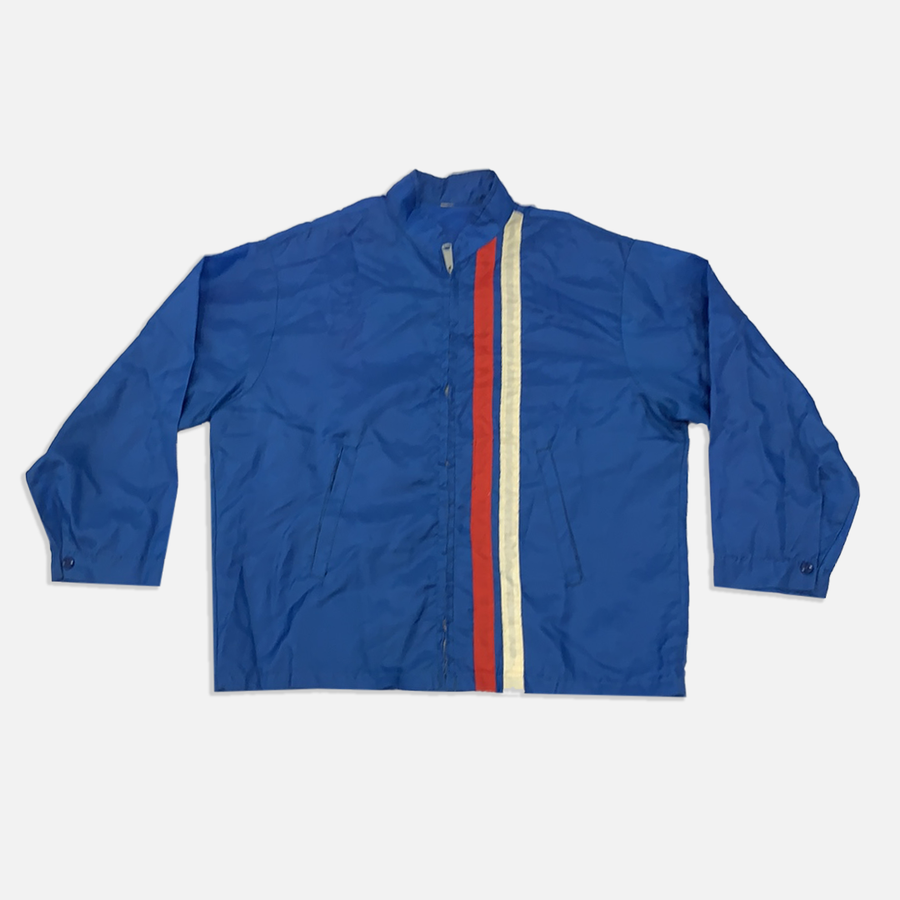 Vintage Blue with Red Stripe zip up sportsman jacket