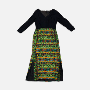 Vintage black & green dress