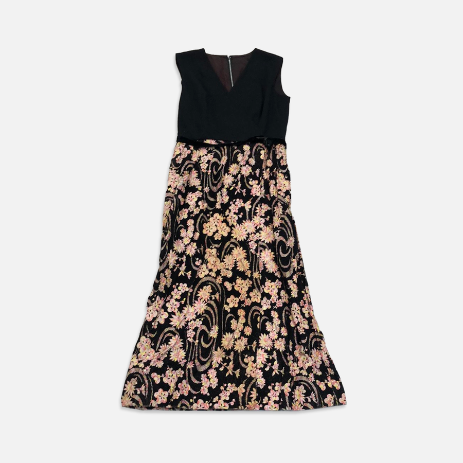 Vintage Black & Floral Dress