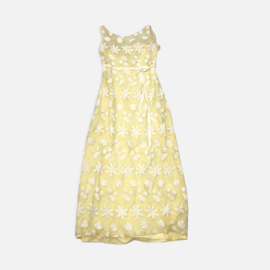 Vintage Yellow Flower Dress