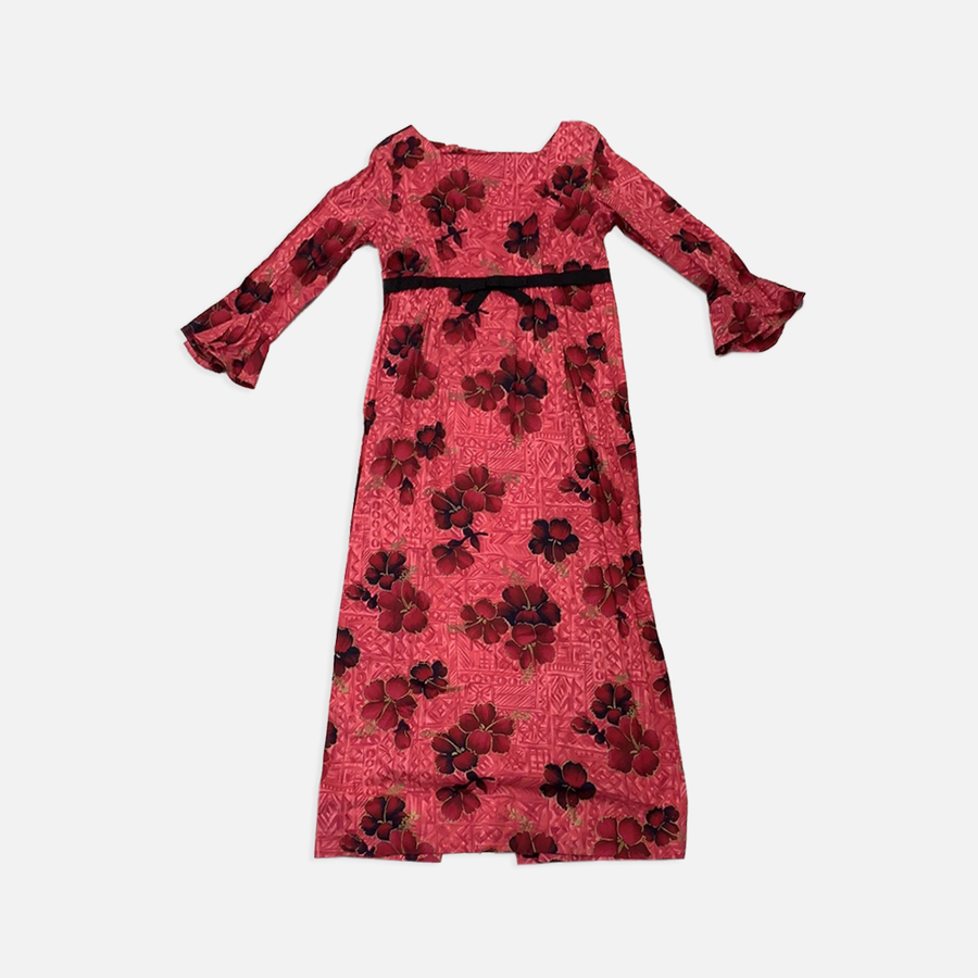 Vintage Red Floral Dress