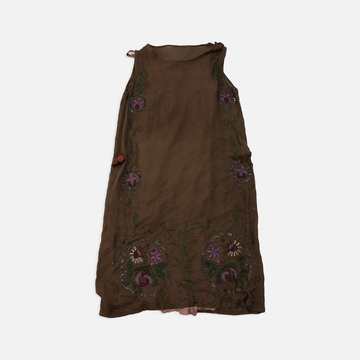 Vintage Beaded Brown Dress