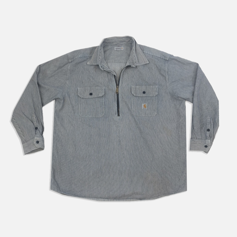 Vintage Carhartt Seersucker Half Zip Shirt