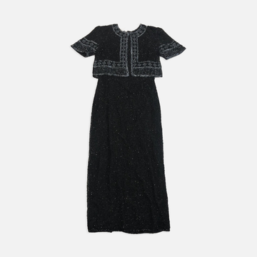 Vintage Laurence Kazar Black silk dress