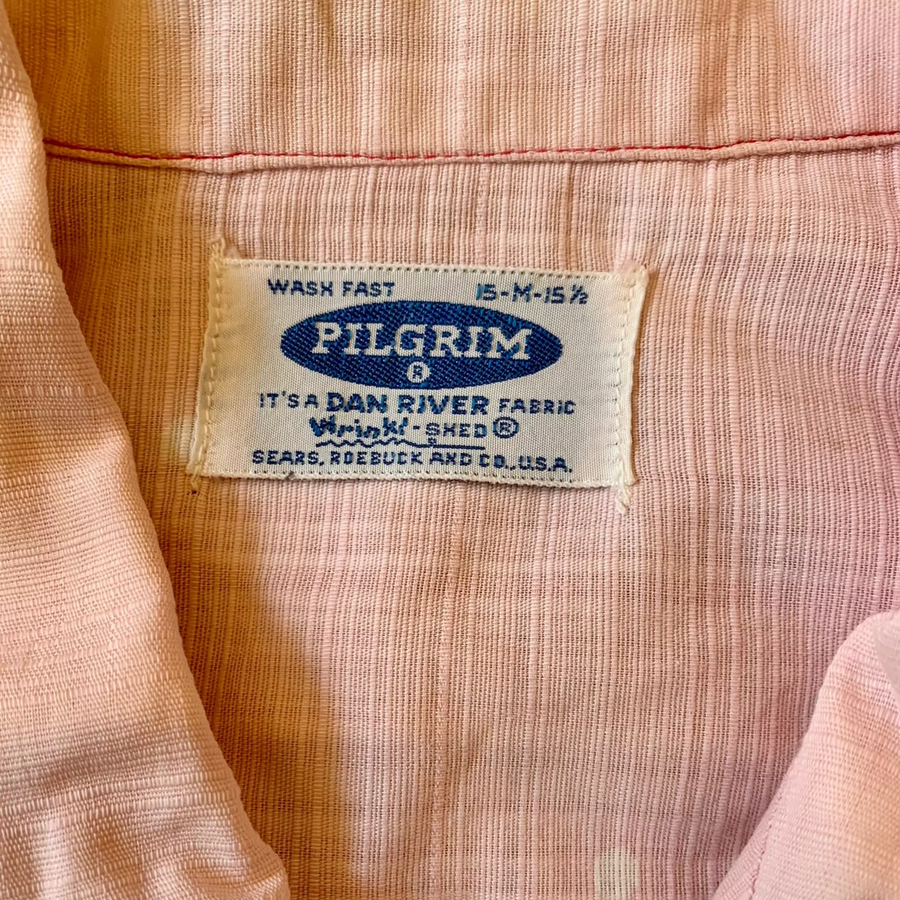 Pilgrim 1950s Pink Vintage Short Sleeve Button Up - The Era NYC