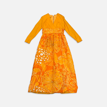Vintage Orange Long Sleeve Dress
