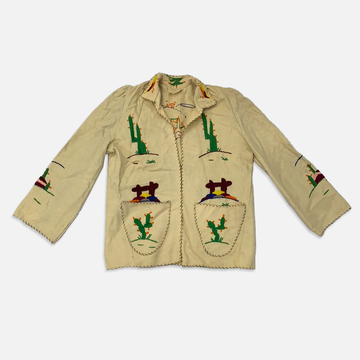 Vintage Cream Hand Embroidered Jacket