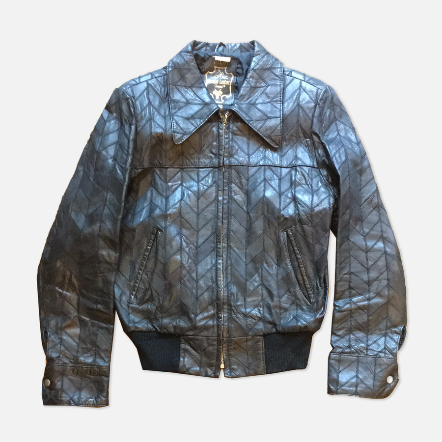 Vintage Leather Pilot Jacket w stitches details - The Era NYC