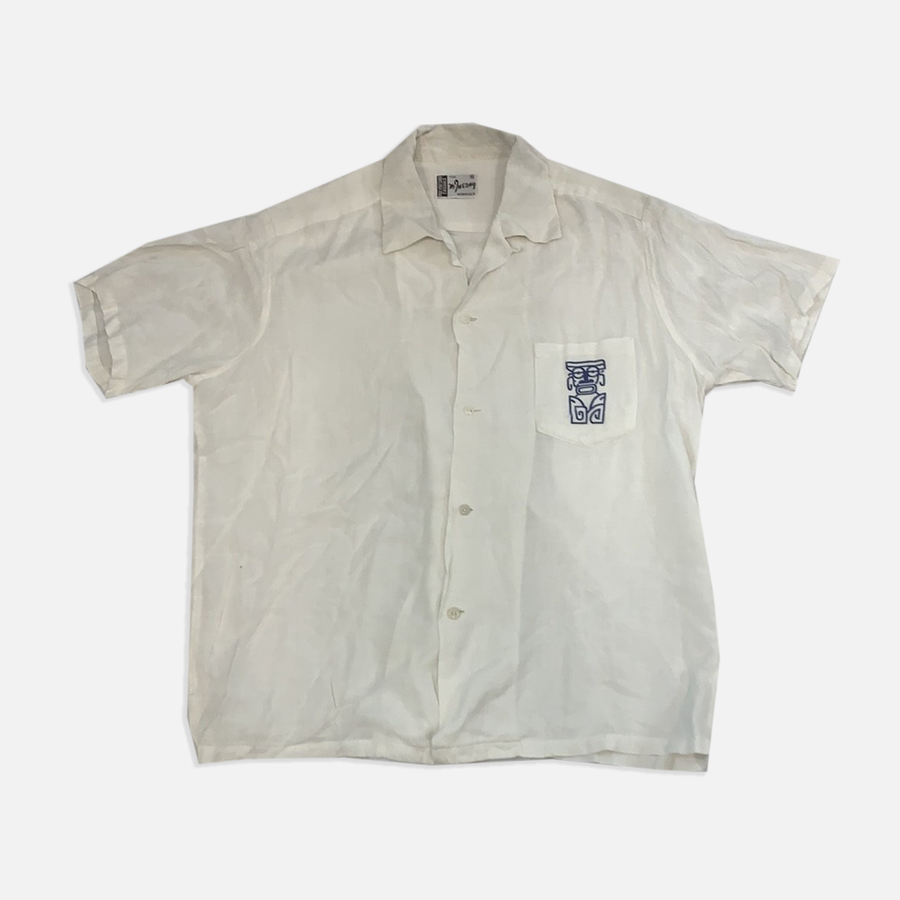 Vintage Honolulu short sleeve white button up shirt
