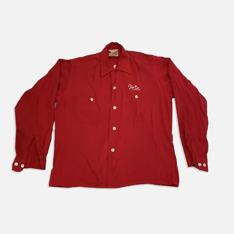 Vintage Red Crown Prince bowling button up shirt