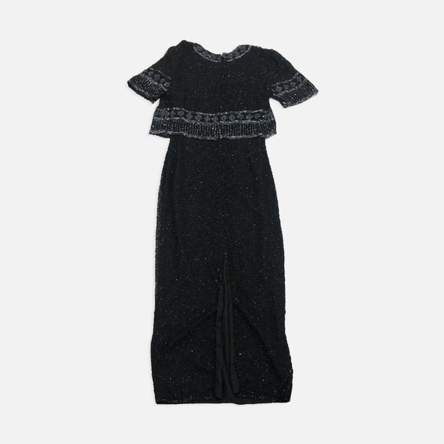 Vintage Laurence Kazar Black silk dress