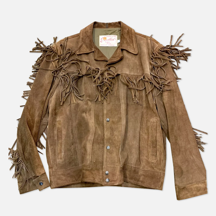 Excelled Brown Genuine Leather Fringe Jacket - The Era NYC