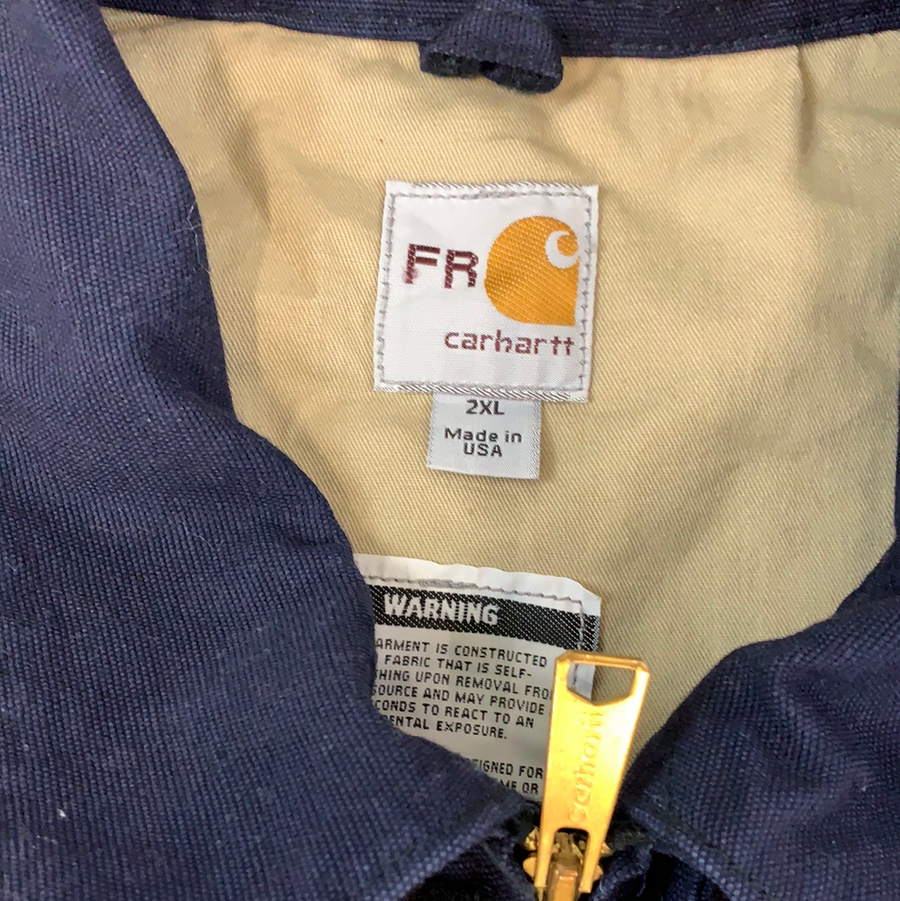 Vintage Carhartt Navy Flame Resistant Jacket The Era NYC